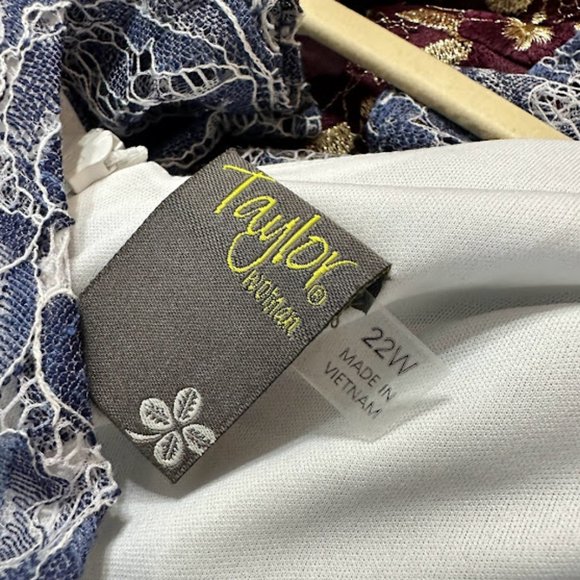 NWT Taylor Women's Ruffle Sleeve V-Neck Lace Dress - Women's Plus 22W - Picture 6 of 6